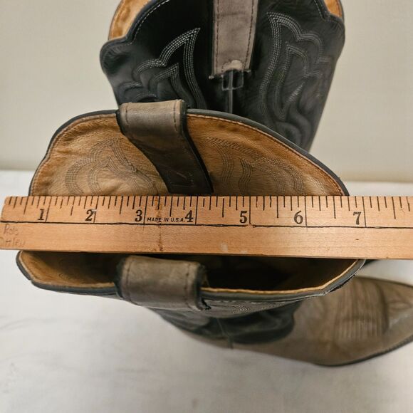 Vintage Imperial Cowboy Boots Leather American USA Made Black/Gray 10.5D M112